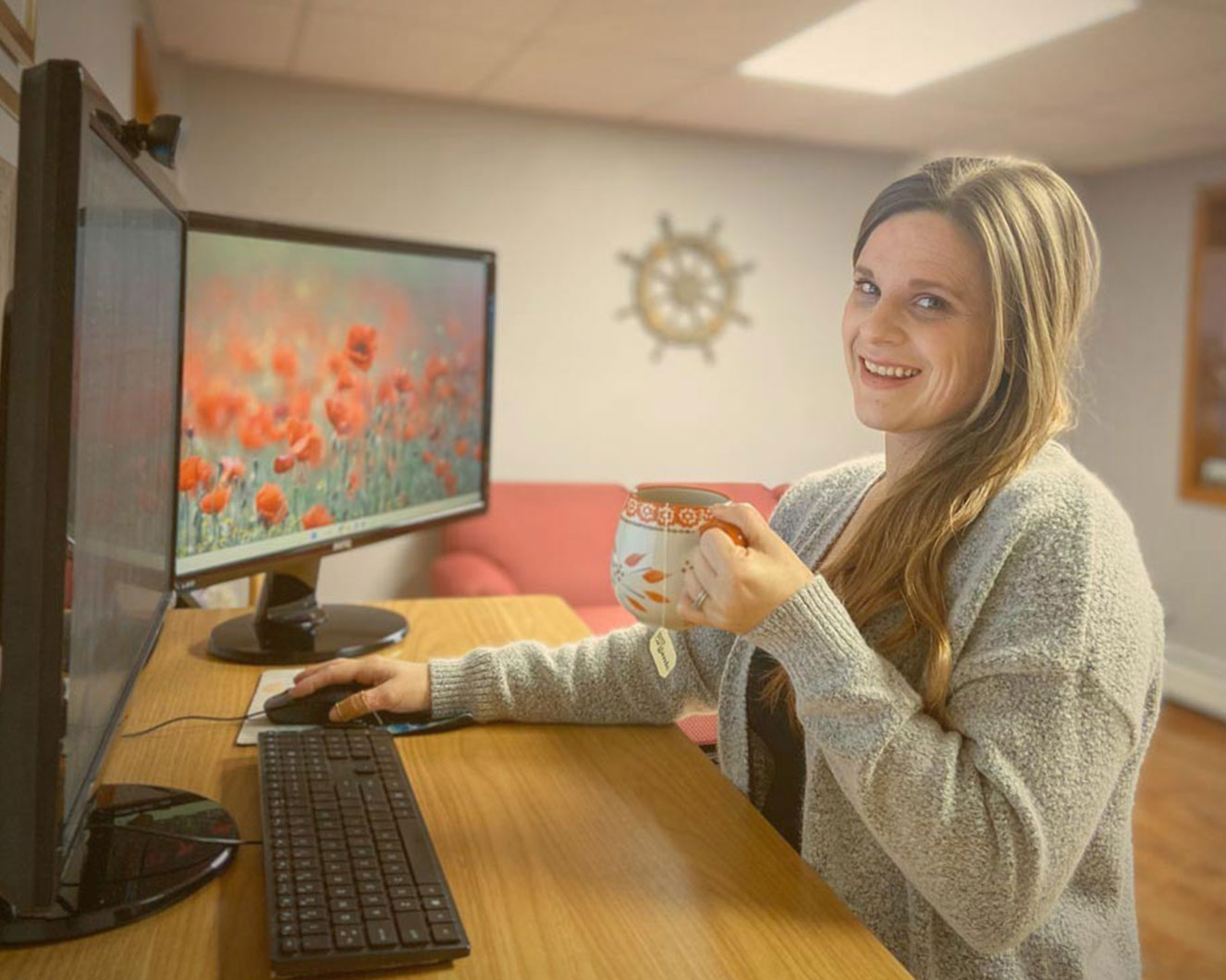 Erin at desk